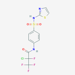 molecular formula C12H8ClF4N3O3S2 B448633 2-Chloro-2,3,3,3-tetrafluoro-N-[4-(thiazol-2-ylsulfamoyl)-phenyl]-propionamide 