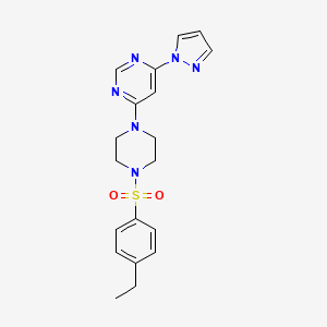 4-{4-[(4-ethylphenyl)sulfonyl]-1-piperazinyl}-6-(1H-pyrazol-1-yl)pyrimidine