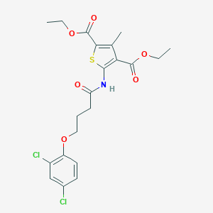 molecular formula C21H23Cl2NO6S B448635 Diethyl 5-{[4-(2,4-dichlorophenoxy)butanoyl]amino}-3-methylthiophene-2,4-dicarboxylate CAS No. 299950-99-5