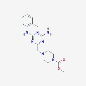 Ethyl 4-({4-amino-6-[(2,4-dimethylphenyl)amino]-1,3,5-triazin-2-yl}methyl)piperazine-1-carboxylate