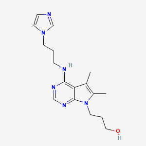 3-(4-{[3-(1H-imidazol-1-yl)propyl]amino}-5,6-dimethyl-7H-pyrrolo[2,3-d]pyrimidin-7-yl)-1-propanol