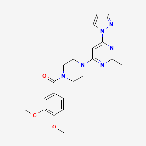 4-[4-(3,4-dimethoxybenzoyl)-1-piperazinyl]-2-methyl-6-(1H-pyrazol-1-yl)pyrimidine