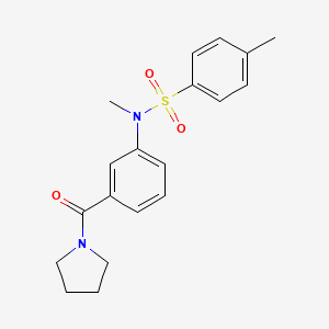 molecular formula C19H22N2O3S B4486416 N,4-dimethyl-N-[3-(1-pyrrolidinylcarbonyl)phenyl]benzenesulfonamide 