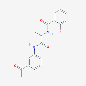 N-{2-[(3-acetylphenyl)amino]-1-methyl-2-oxoethyl}-2-fluorobenzamide