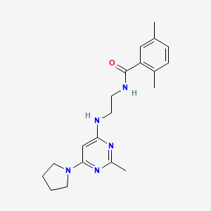 2,5-dimethyl-N-(2-{[2-methyl-6-(1-pyrrolidinyl)-4-pyrimidinyl]amino}ethyl)benzamide