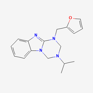 molecular formula C17H20N4O B4486468 1-(2-Furylmethyl)-3-isopropyl-1,2,3,4-tetrahydro[1,3,5]triazino[1,2-a][1,3]benzimidazole 