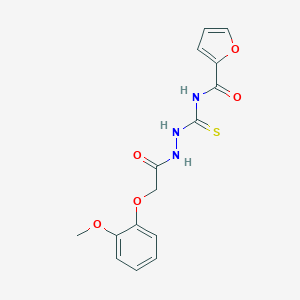 molecular formula C15H15N3O5S B448647 N-[[[2-(2-methoxyphenoxy)-1-oxoethyl]hydrazo]-sulfanylidenemethyl]-2-furancarboxamide 