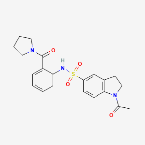 molecular formula C21H23N3O4S B4486471 1-acetyl-N-[2-(1-pyrrolidinylcarbonyl)phenyl]-5-indolinesulfonamide 