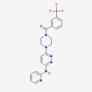 molecular formula C21H19F3N6O B4486484 N-2-pyridinyl-6-{4-[3-(trifluoromethyl)benzoyl]-1-piperazinyl}-3-pyridazinamine 