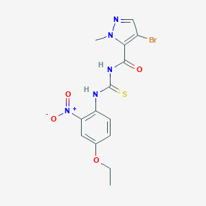 4-bromo-N-[(4-ethoxy-2-nitroanilino)-sulfanylidenemethyl]-2-methyl-3-pyrazolecarboxamide