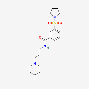 N-[3-(4-METHYLPIPERIDIN-1-YL)PROPYL]-3-(PYRROLIDINE-1-SULFONYL)BENZAMIDE