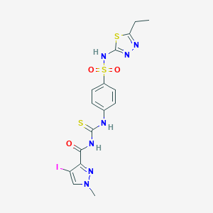 N-({4-[(5-ethyl-1,3,4-thiadiazol-2-yl)sulfamoyl]phenyl}carbamothioyl)-4-iodo-1-methyl-1H-pyrazole-3-carboxamide
