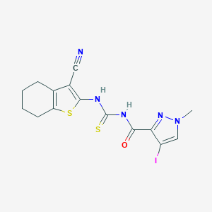 N-[(3-cyano-4,5,6,7-tetrahydro-1-benzothiophen-2-yl)carbamothioyl]-4-iodo-1-methyl-1H-pyrazole-3-carboxamide