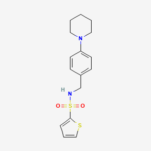 molecular formula C16H20N2O2S2 B4486616 N-{[4-(PIPERIDIN-1-YL)PHENYL]METHYL}THIOPHENE-2-SULFONAMIDE 