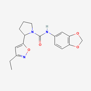 N-(2H-1,3-Benzodioxol-5-YL)-2-(3-ethyl-1,2-oxazol-5-YL)pyrrolidine-1-carboxamide