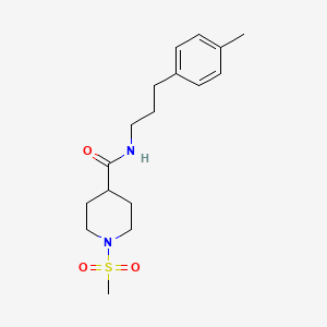 molecular formula C17H26N2O3S B4486638 1-METHANESULFONYL-N-[3-(4-METHYLPHENYL)PROPYL]PIPERIDINE-4-CARBOXAMIDE 