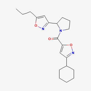 3-[1-(3-Cyclohexyl-1,2-oxazole-5-carbonyl)pyrrolidin-2-YL]-5-propyl-1,2-oxazole