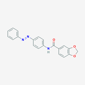 molecular formula C20H15N3O3 B448667 N-[4-(2-phenyldiazenyl)phenyl]-1,3-benzodioxole-5-carboxamide 