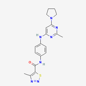 4-methyl-N-(4-{[2-methyl-6-(1-pyrrolidinyl)-4-pyrimidinyl]amino}phenyl)-1,2,3-thiadiazole-5-carboxamide