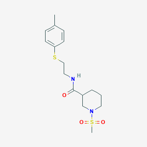 molecular formula C16H24N2O3S2 B4486695 1-METHANESULFONYL-N-{2-[(4-METHYLPHENYL)SULFANYL]ETHYL}PIPERIDINE-3-CARBOXAMIDE 