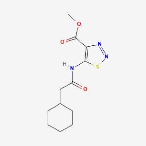 molecular formula C12H17N3O3S B4486721 methyl 5-[(cyclohexylacetyl)amino]-1,2,3-thiadiazole-4-carboxylate 