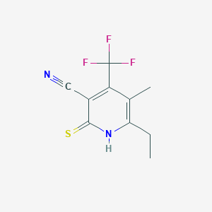 molecular formula C10H9F3N2S B4486729 6-ethyl-5-methyl-2-thioxo-4-(trifluoromethyl)-1,2-dihydro-3-pyridinecarbonitrile CAS No. 869950-22-1