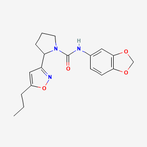 N-(2H-1,3-Benzodioxol-5-YL)-2-(5-propyl-1,2-oxazol-3-YL)pyrrolidine-1-carboxamide