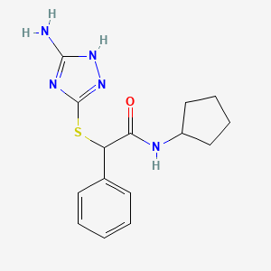 2-[(3-AMINO-1H-1,2,4-TRIAZOL-5-YL)SULFANYL]-N~1~-CYCLOPENTYL-2-PHENYLACETAMIDE