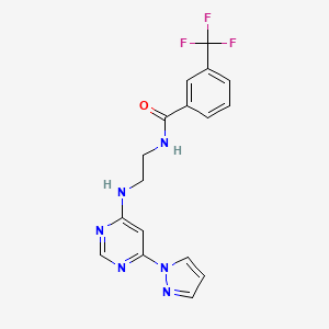 N-(2-{[6-(1H-pyrazol-1-yl)-4-pyrimidinyl]amino}ethyl)-3-(trifluoromethyl)benzamide