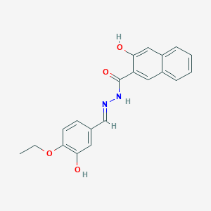 molecular formula C20H18N2O4 B448684 N'-(4-ethoxy-3-hydroxybenzylidene)-3-hydroxy-2-naphthohydrazide 