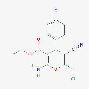ethyl 2-amino-6-(chloromethyl)-5-cyano-4-(4-fluorophenyl)-4H-pyran-3-carboxylate