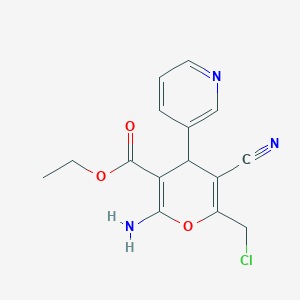 ethyl 2-amino-6-(chloromethyl)-5-cyano-4-(3-pyridinyl)-4H-pyran-3-carboxylate