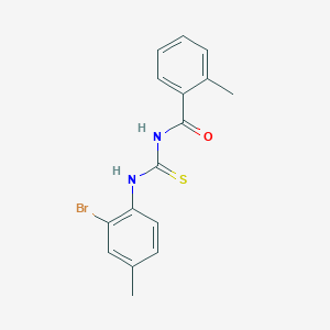 molecular formula C16H15BrN2OS B448706 N-[(2-bromo-4-methylphenyl)carbamothioyl]-2-methylbenzamide 