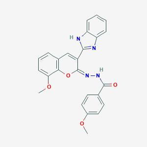 N-[(E)-[3-(1H-benzimidazol-2-yl)-8-methoxychromen-2-ylidene]amino]-4-methoxybenzamide