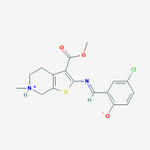 molecular formula C17H17ClN2O3S B448710 Methyl 2-[(E)-(5-chloro-2-hydroxyphenyl)methylideneamino]-6-methyl-5,7-dihydro-4H-thieno[2,3-c]pyridine-3-carboxylate CAS No. 381717-58-4