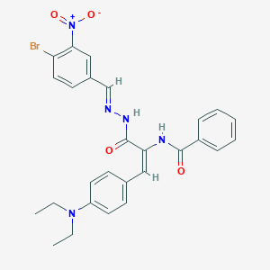 molecular formula C27H26BrN5O4 B448712 N-{1-[(2-{4-bromo-3-nitrobenzylidene}hydrazino)carbonyl]-2-[4-(diethylamino)phenyl]vinyl}benzamide 
