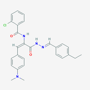 2-chloro-N-(2-[4-(dimethylamino)phenyl]-1-{[2-(4-ethylbenzylidene)hydrazino]carbonyl}vinyl)benzamide