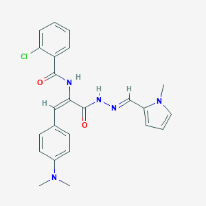 2-chloro-N-[2-[4-(dimethylamino)phenyl]-1-({2-[(1-methyl-1H-pyrrol-2-yl)methylene]hydrazino}carbonyl)vinyl]benzamide