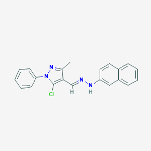 molecular formula C21H17ClN4 B448722 5-chloro-3-methyl-1-phenyl-1H-pyrazole-4-carbaldehyde 2-naphthylhydrazone 