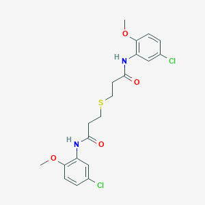 molecular formula C20H22Cl2N2O4S B448724 3-{[3-(5-chloro-2-methoxyanilino)-3-oxopropyl]sulfanyl}-N-(5-chloro-2-methoxyphenyl)propanamide 