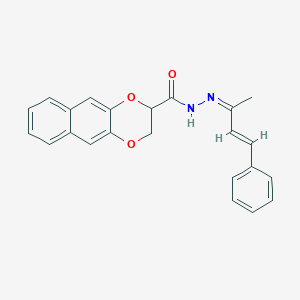 molecular formula C23H20N2O3 B448735 N'-(1-methyl-3-phenyl-2-propenylidene)-2,3-dihydronaphtho[2,3-b][1,4]dioxine-2-carbohydrazide 