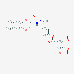 3-{(Z)-[2-(2,3-dihydronaphtho[2,3-b][1,4]dioxin-2-ylcarbonyl)hydrazinylidene]methyl}phenyl 3,4,5-trimethoxybenzoate