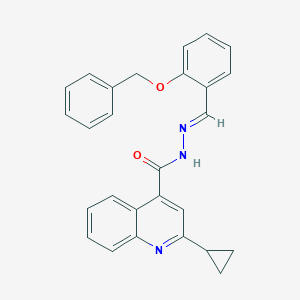 molecular formula C27H23N3O2 B448746 N'-[2-(benzyloxy)benzylidene]-2-cyclopropyl-4-quinolinecarbohydrazide CAS No. 342039-36-5