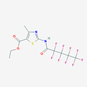 molecular formula C12H9F9N2O3S B448757 Ethyl 4-methyl-2-[(2,2,3,3,4,4,5,5,5-nonafluoropentanoyl)amino]-1,3-thiazole-5-carboxylate 