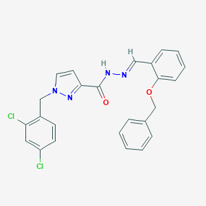 molecular formula C25H20Cl2N4O2 B448761 N'-[2-(benzyloxy)benzylidene]-1-(2,4-dichlorobenzyl)-1H-pyrazole-3-carbohydrazide 