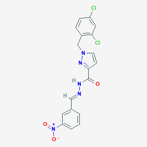 molecular formula C18H13Cl2N5O3 B448777 1-(2,4-dichlorobenzyl)-N'-{3-nitrobenzylidene}-1H-pyrazole-3-carbohydrazide 