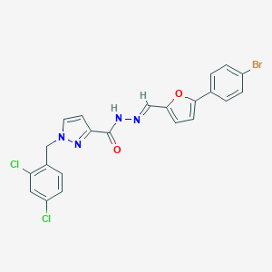 molecular formula C22H15BrCl2N4O2 B448794 N'-{[5-(4-bromophenyl)-2-furyl]methylene}-1-(2,4-dichlorobenzyl)-1H-pyrazole-3-carbohydrazide 