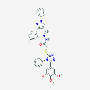 N'-{[3-(4-methylphenyl)-1-phenyl-1H-pyrazol-4-yl]methylene}-2-{[4-phenyl-5-(3,4,5-trimethoxyphenyl)-4H-1,2,4-triazol-3-yl]sulfanyl}acetohydrazide