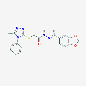 N'-(1,3-benzodioxol-5-ylmethylene)-2-[(5-methyl-4-phenyl-4H-1,2,4-triazol-3-yl)sulfanyl]acetohydrazide