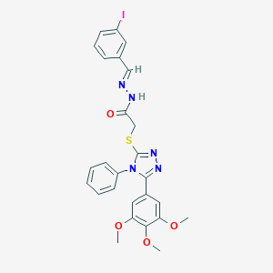 N'-(3-iodobenzylidene)-2-{[4-phenyl-5-(3,4,5-trimethoxyphenyl)-4H-1,2,4-triazol-3-yl]sulfanyl}acetohydrazide